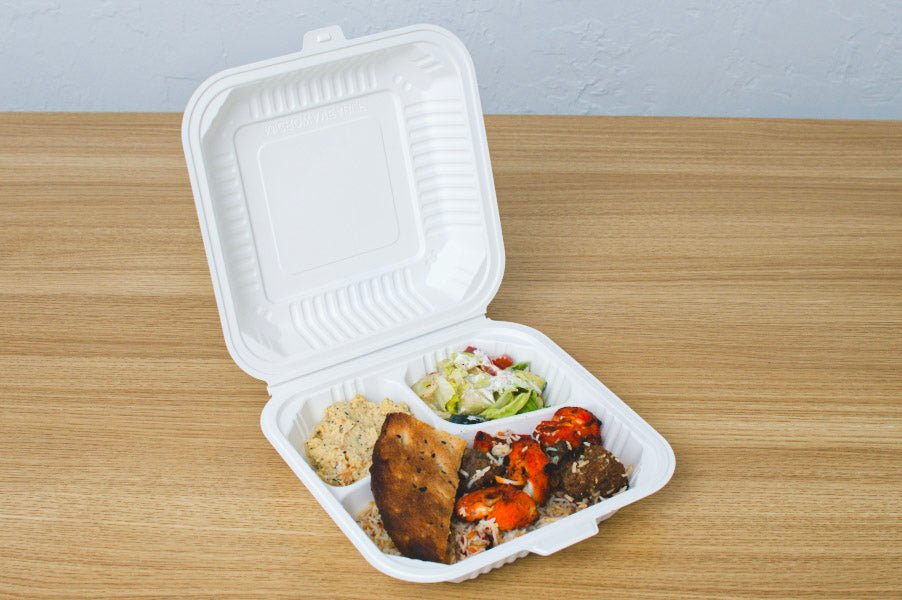 9" x 8.2" MFPP Container, 3 - compartment, 150pc - Feast Source