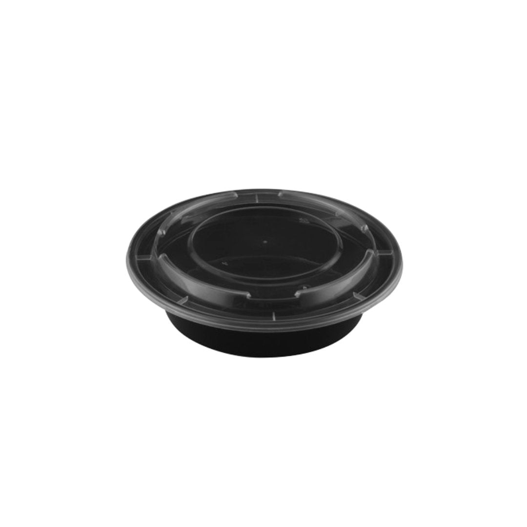 32oz Round Microwaveable Container with Lid, 150 Sets - Feast Source