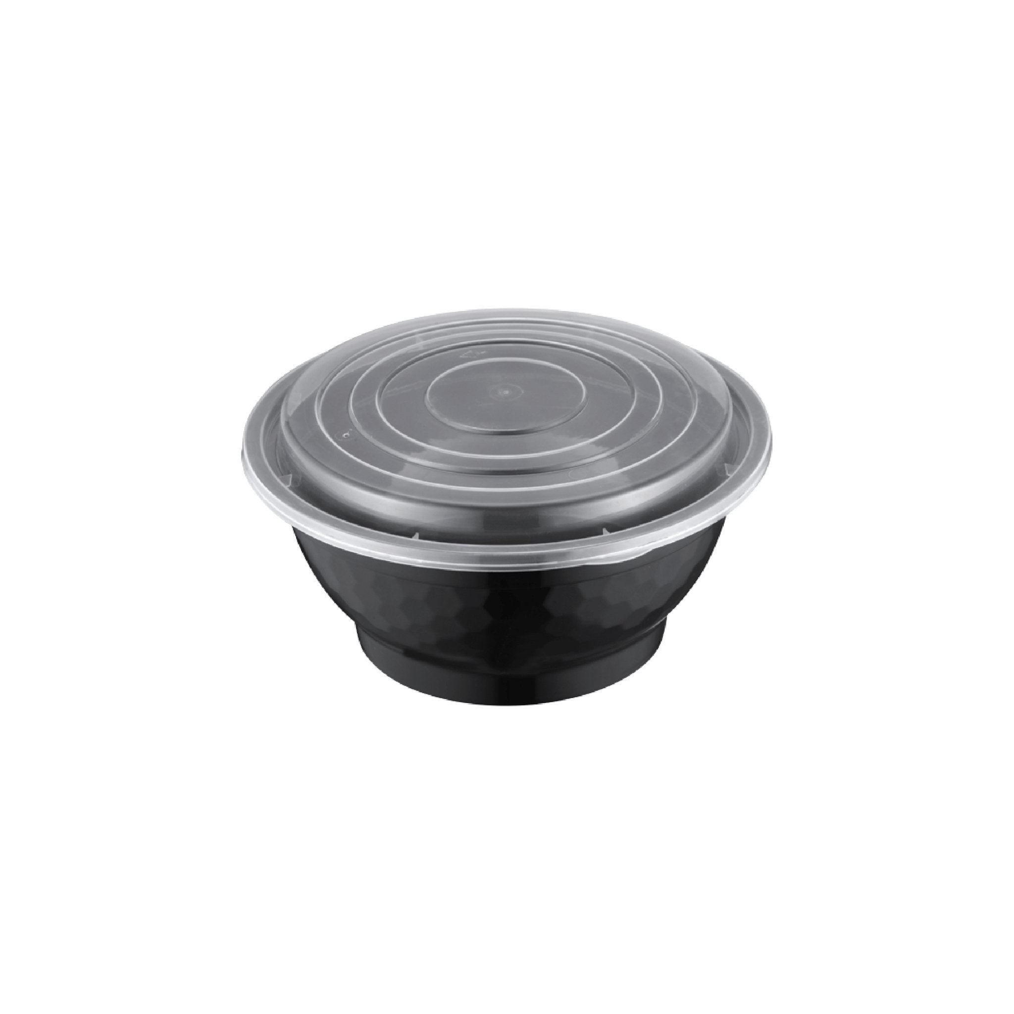 50oz Microwaveable Noodle Bowl with Lid, Black, 120 Sets - Feast Source