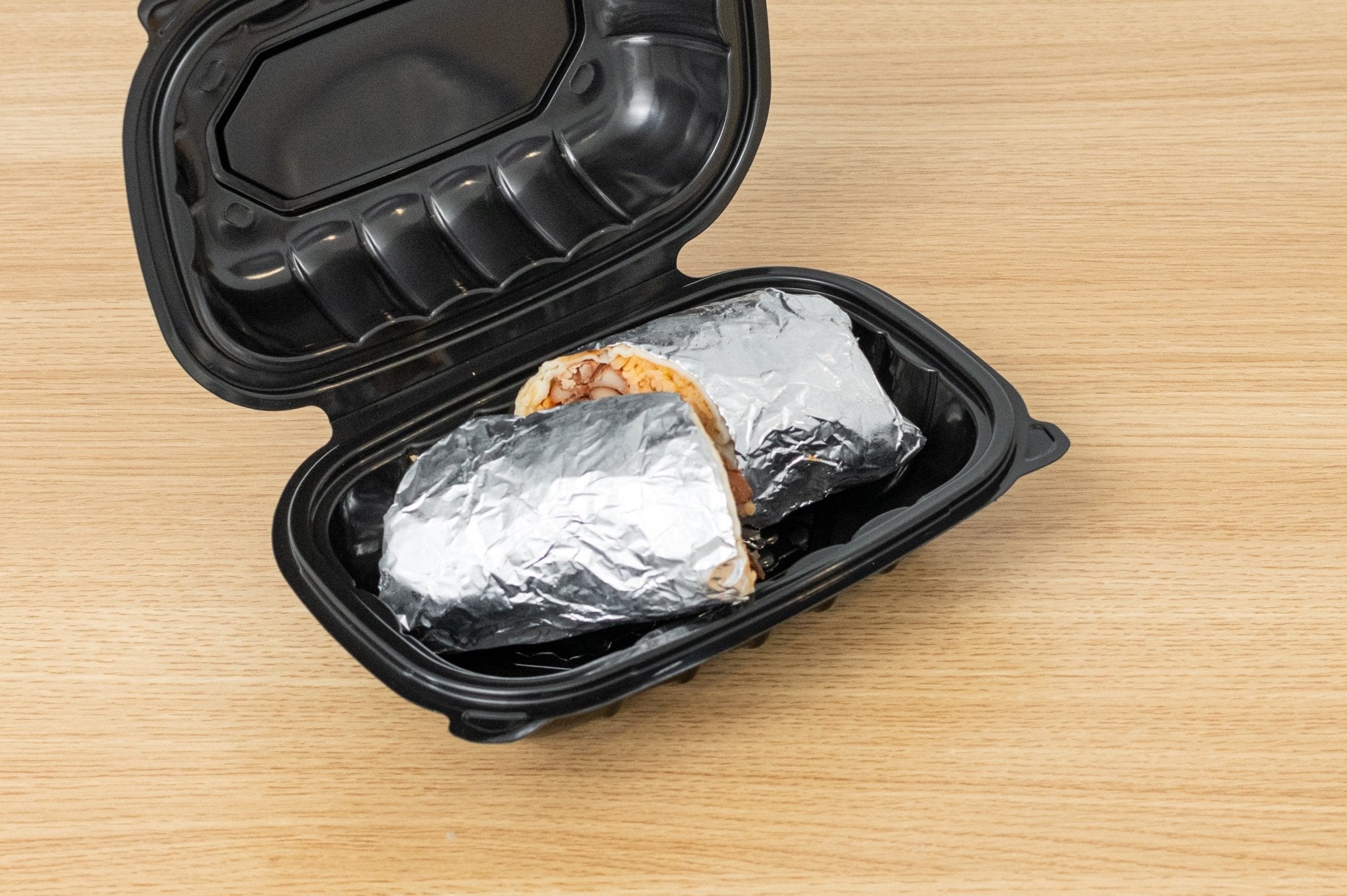 Hinged Black Hoagie Container, 9" x 6", 150pc - Feast Source