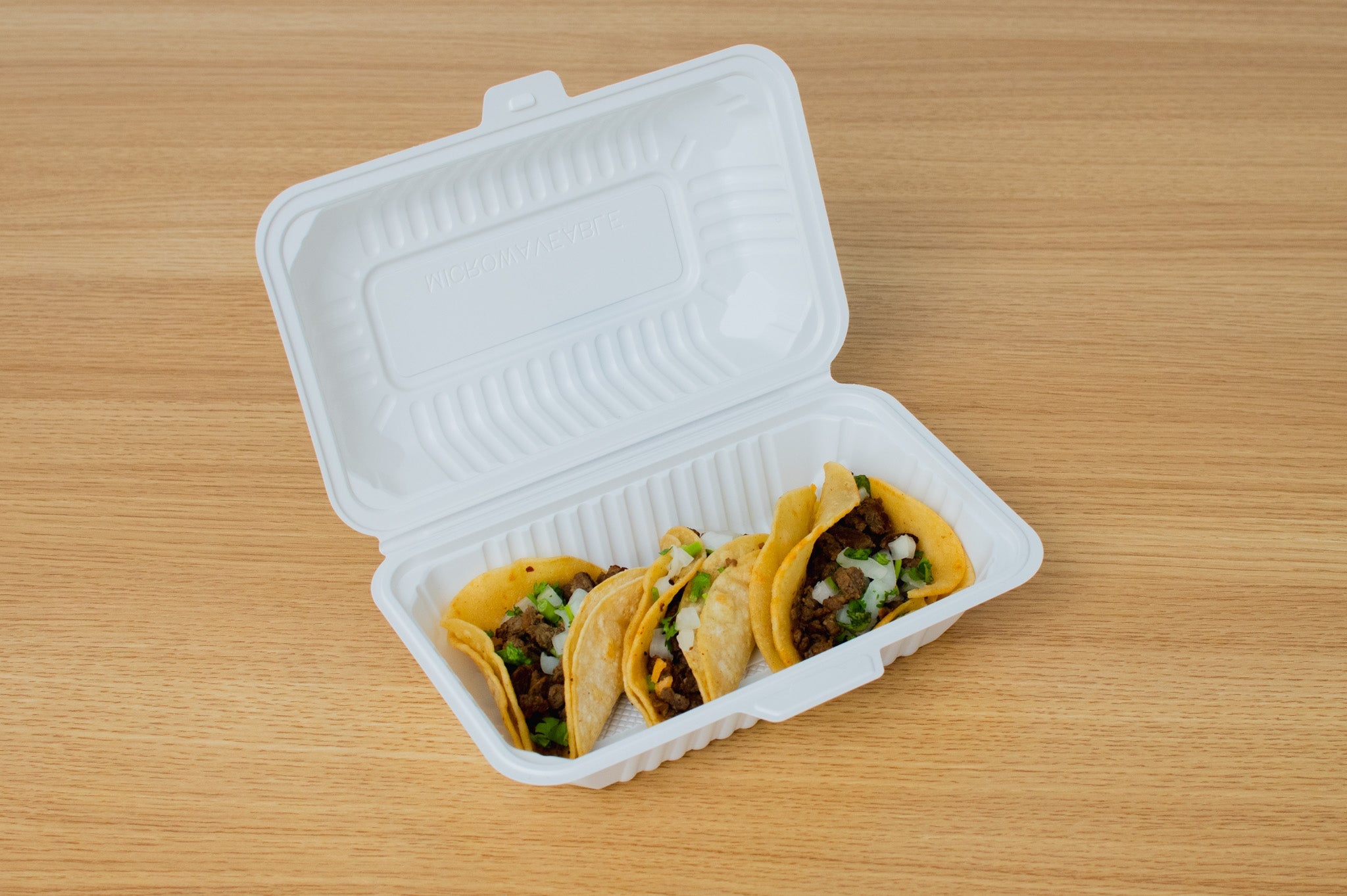 Hinged MFPP Container Center Slide, 8.8" x 5.3", 200pc - Feast Source
