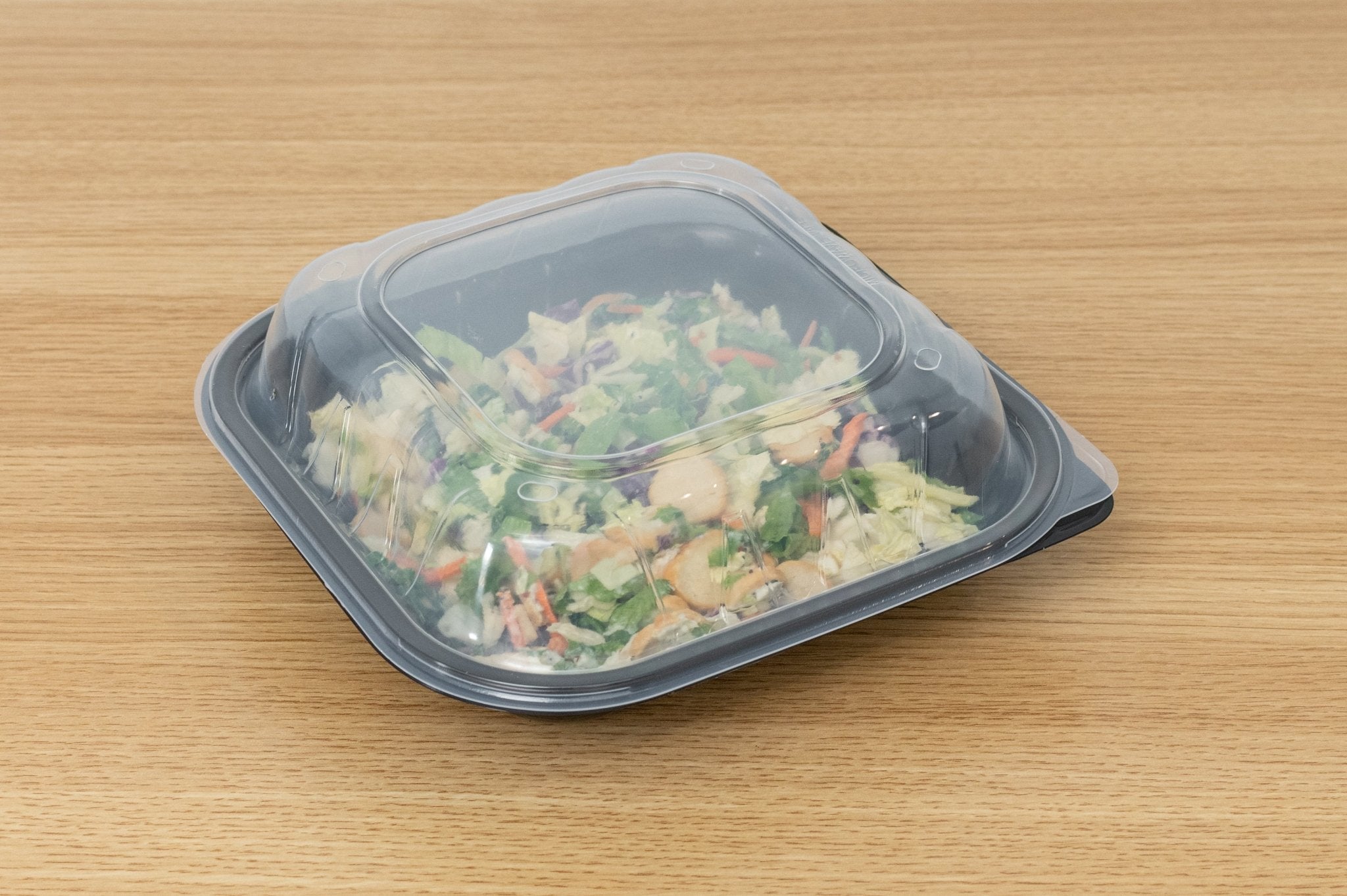 Two-Piece Microwaveable Black Tray with Translucent Lid, 9" x 9", 100 Sets - Feast Source