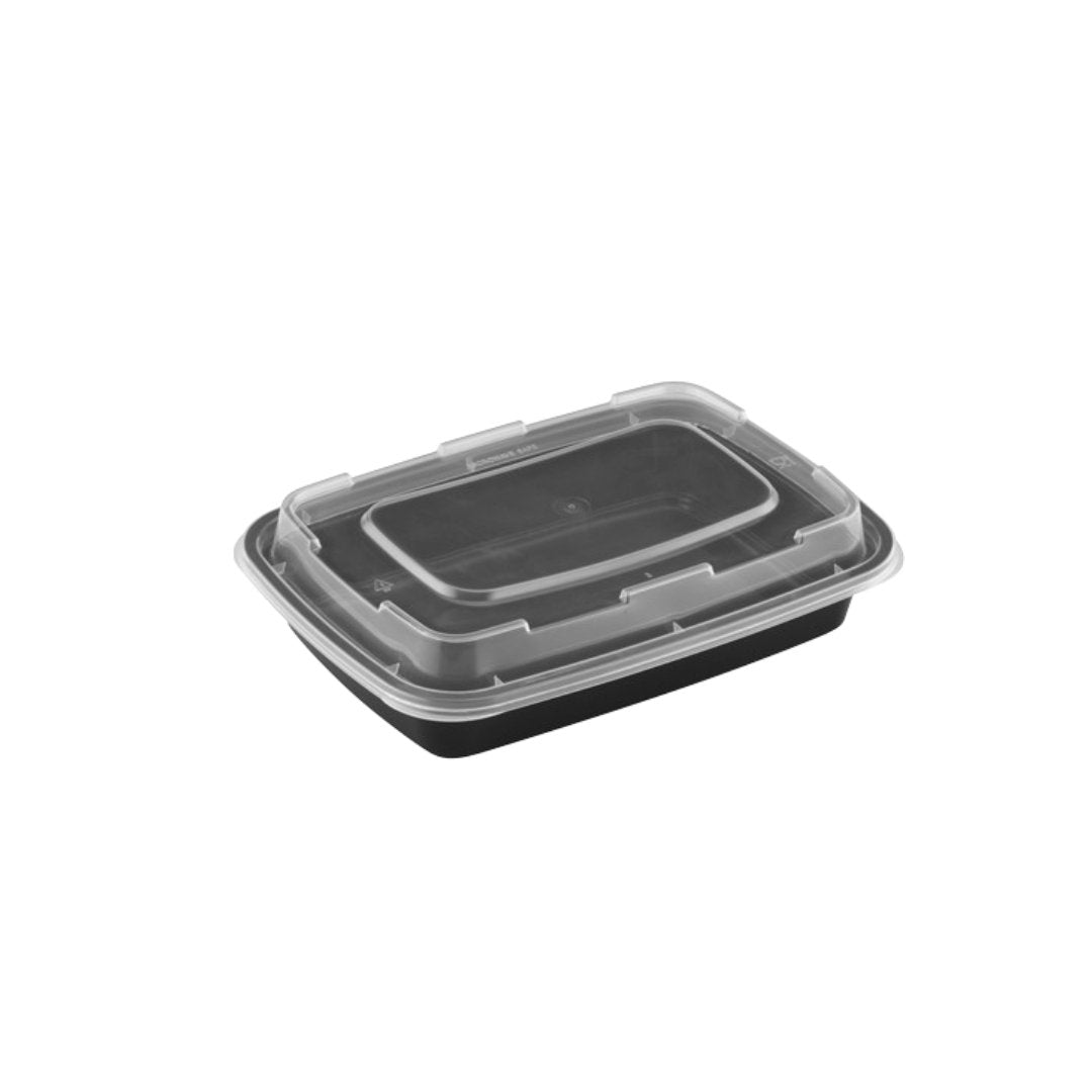 16oz Rectangular Microwaveable Container with Lid, 150 Sets - Feast Source