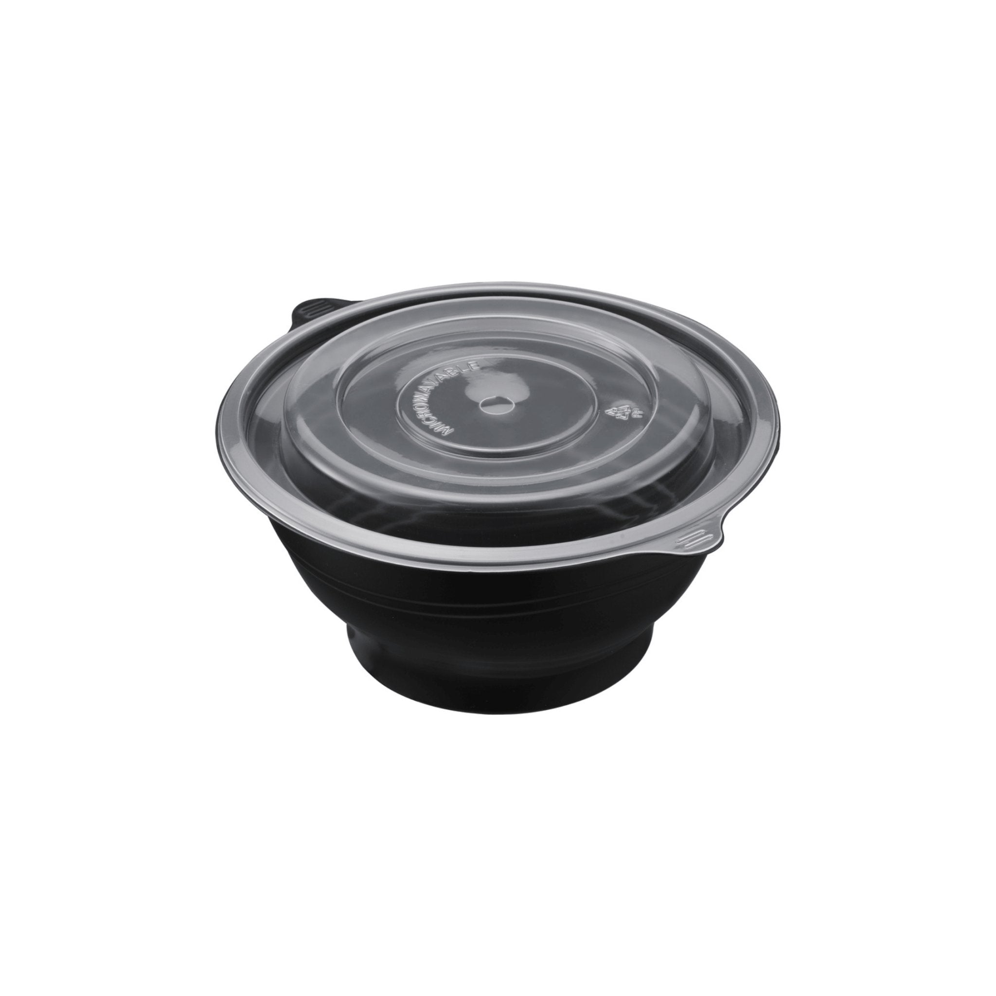 24oz Thermoformed Round Bowl, Black, 120 Sets - Feast Source