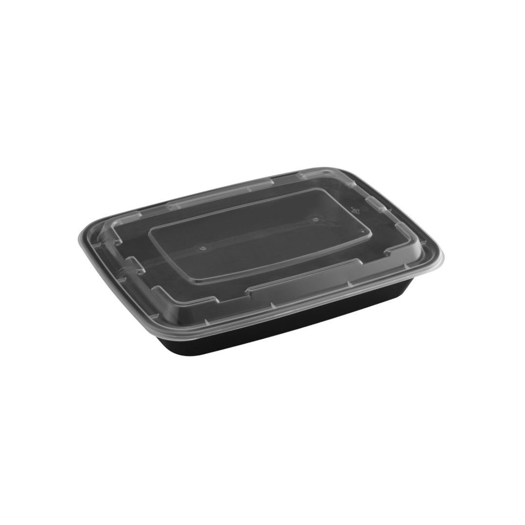 58oz Rectangular Microwaveable Container with Lid, 150 Sets - Feast Source
