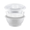 BUNDLE: 50oz Microwaveable Noodle Bowl with Insert and Lid, White, 240 Sets - Feast Source