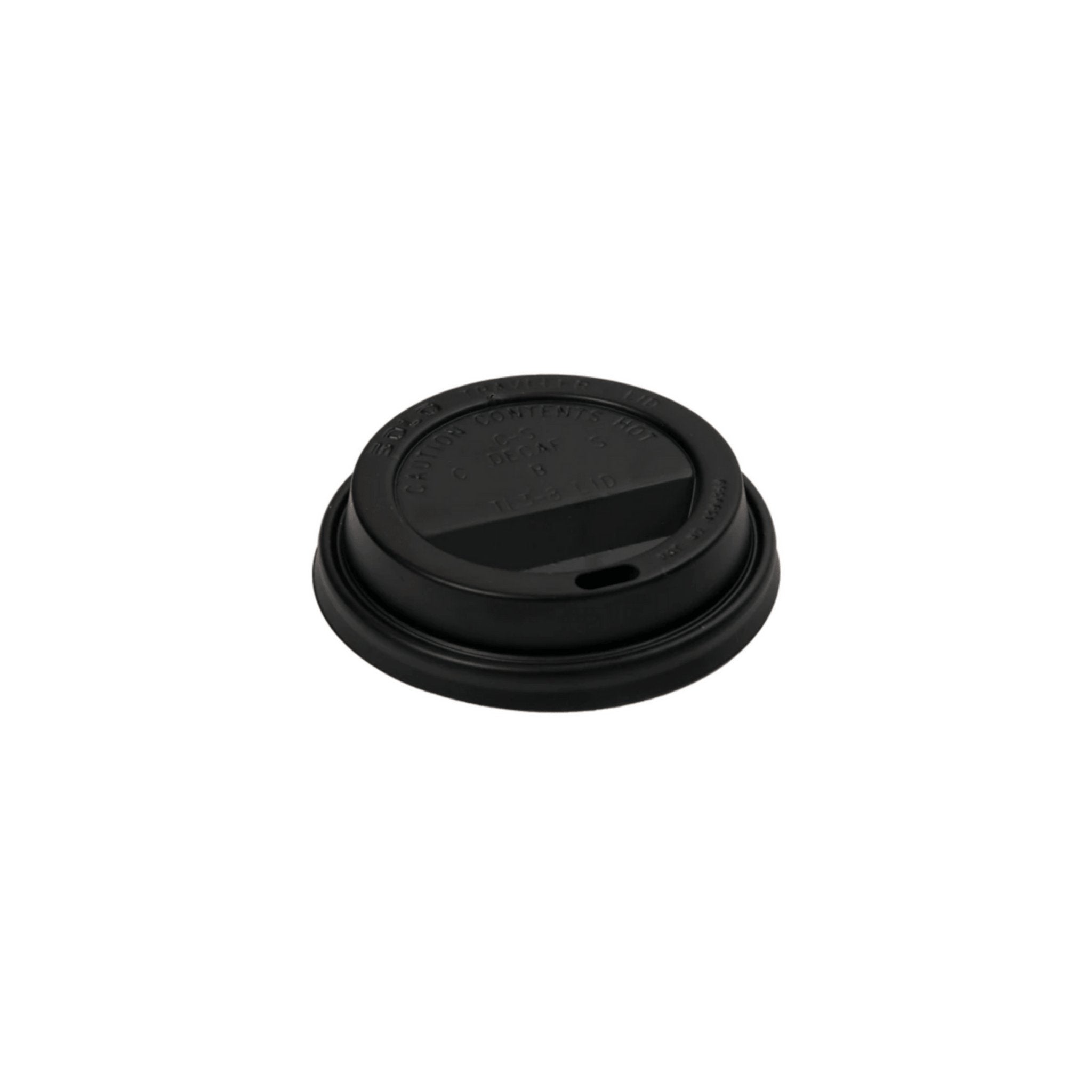 Flat Lid for 8oz Paper Cup, 80mm, PP, Black, 1000pc (100/10) - Feast Source