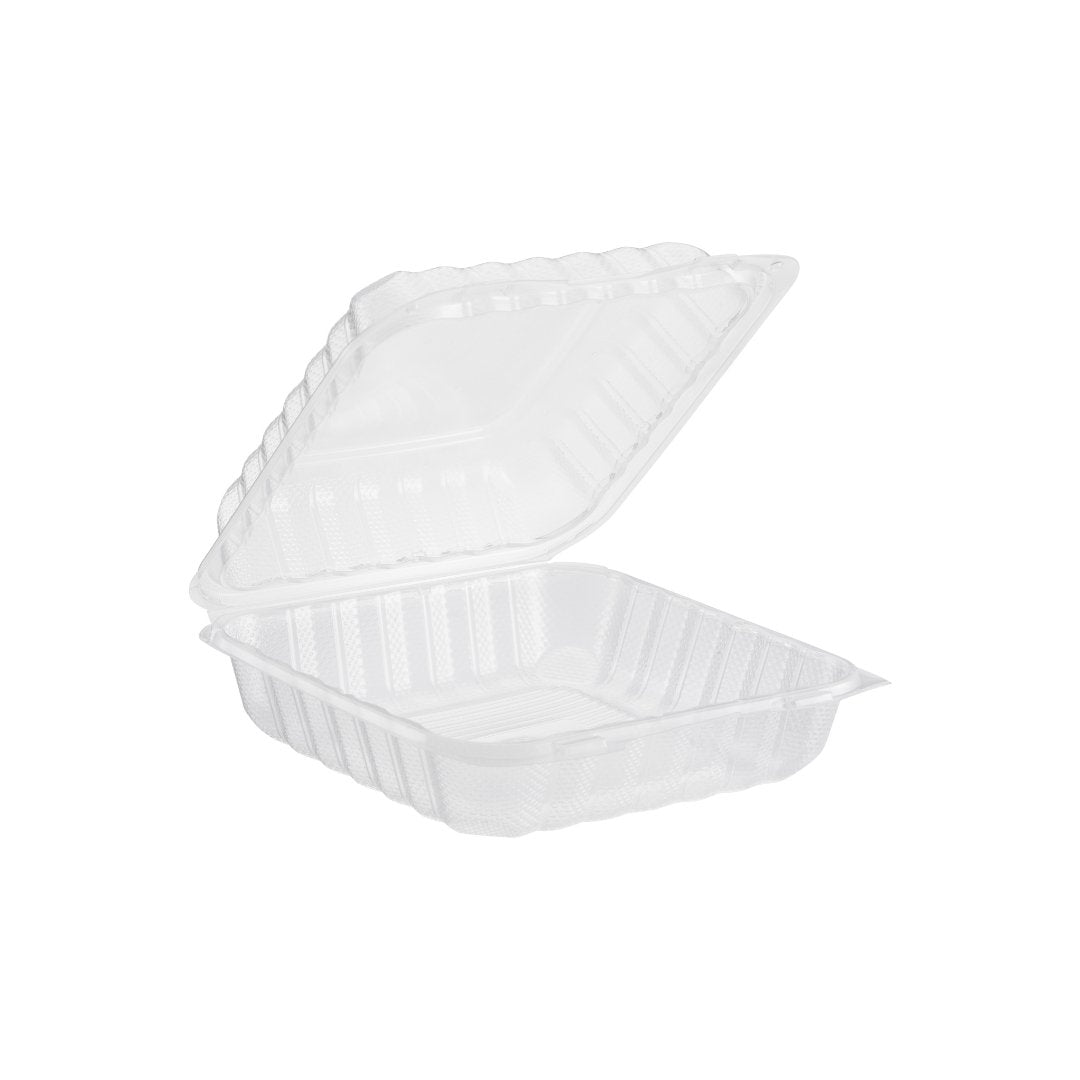 Microwaveable Hinged Container, 8" x 8", 150pc - Feast Source